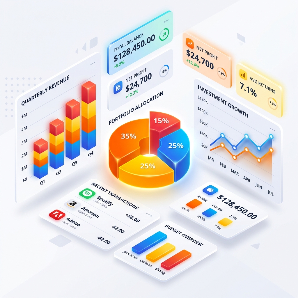 Financial Dashboard Illustration